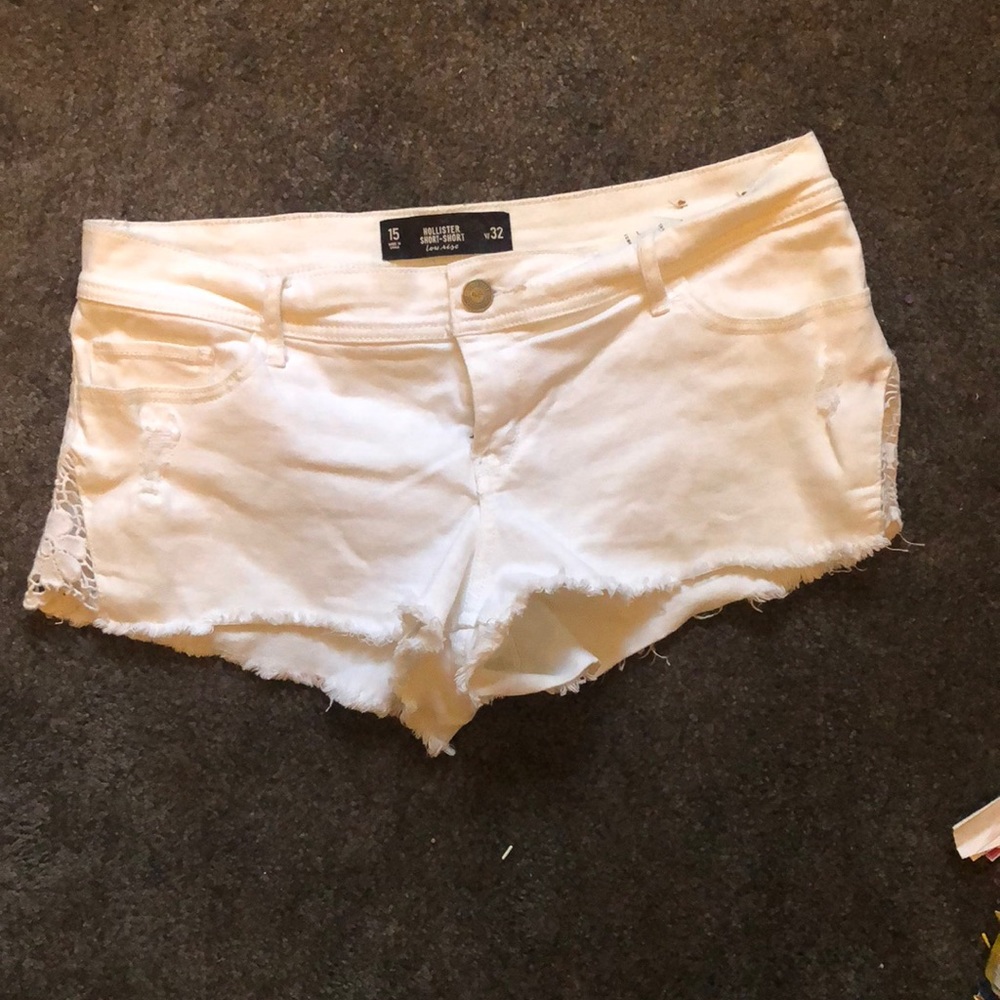 Hollister Booty Shorts White with Lace